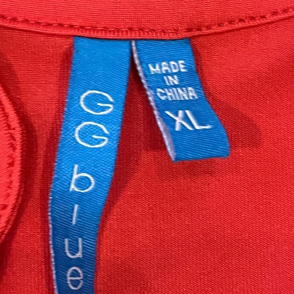 GG BLUE Top Women's XL Active Fall Golf Pickleball Tennis Coral/Red Blend EUC - Picture 2 of 6